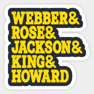 Fab Five Basketball Roster Sticker